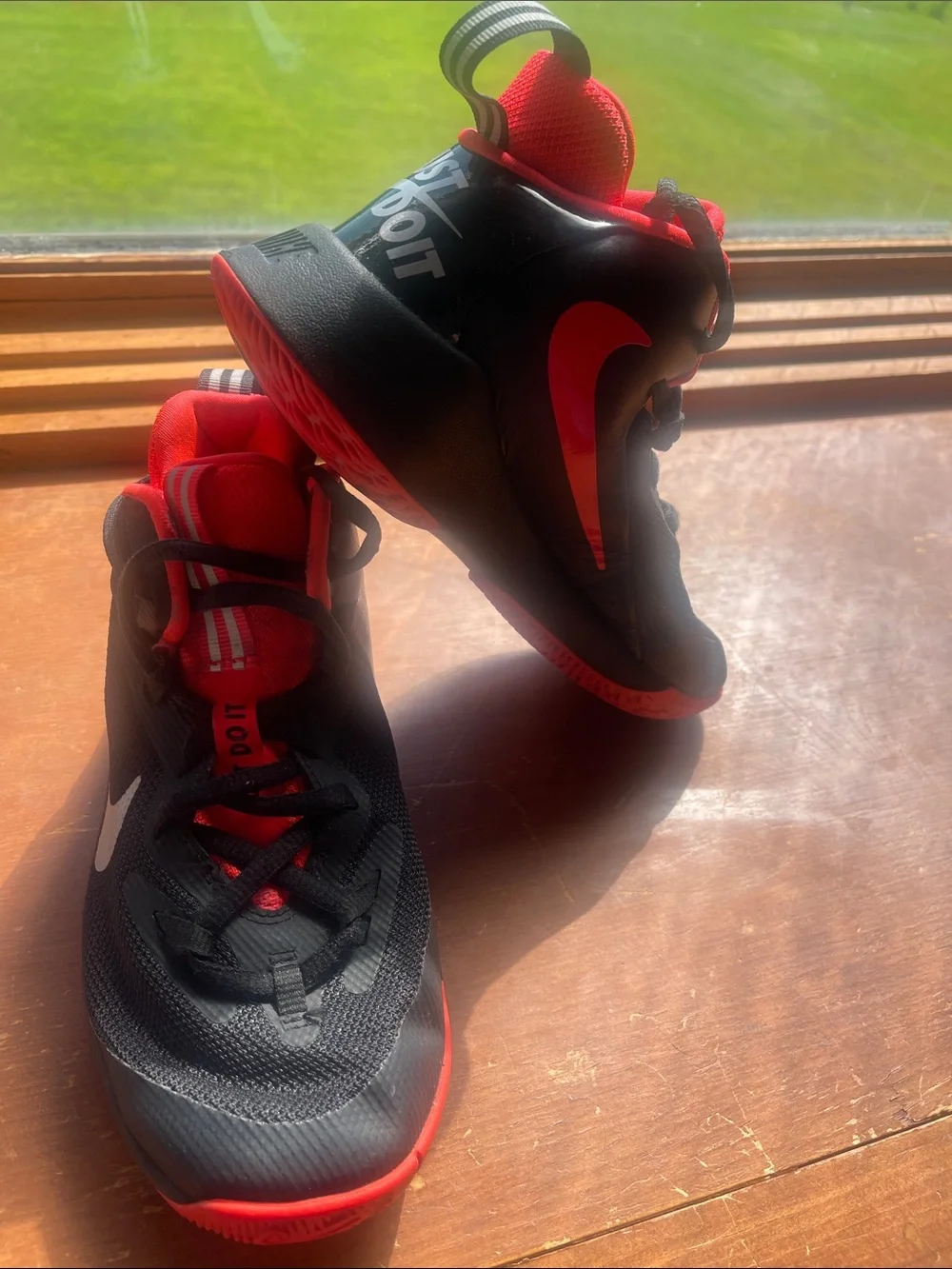 Nike Kids Black and Red High-Top Sneakers